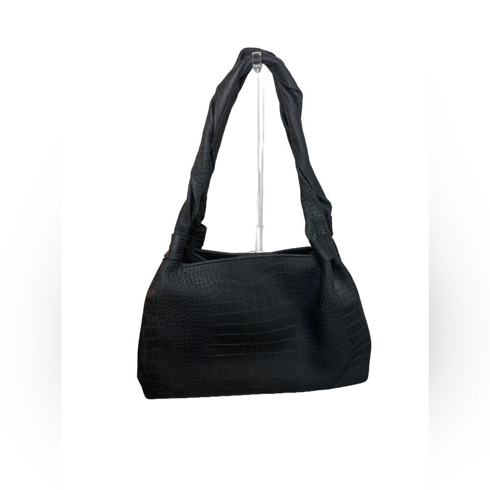 LALO handbag Black Crocodile-Embossed Tote Italian Handbag NWOT